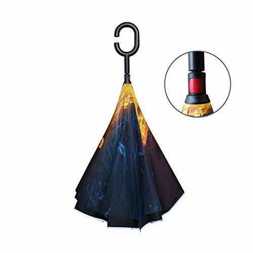 Reverse Umbrella Power Of Love Windproof Anti-UV for Car Outdoor Use