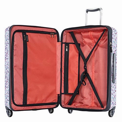 Ricardo Beverly Hills Beaumont 24-inch Check-In Suitcase (White Sparkling Geode Print)