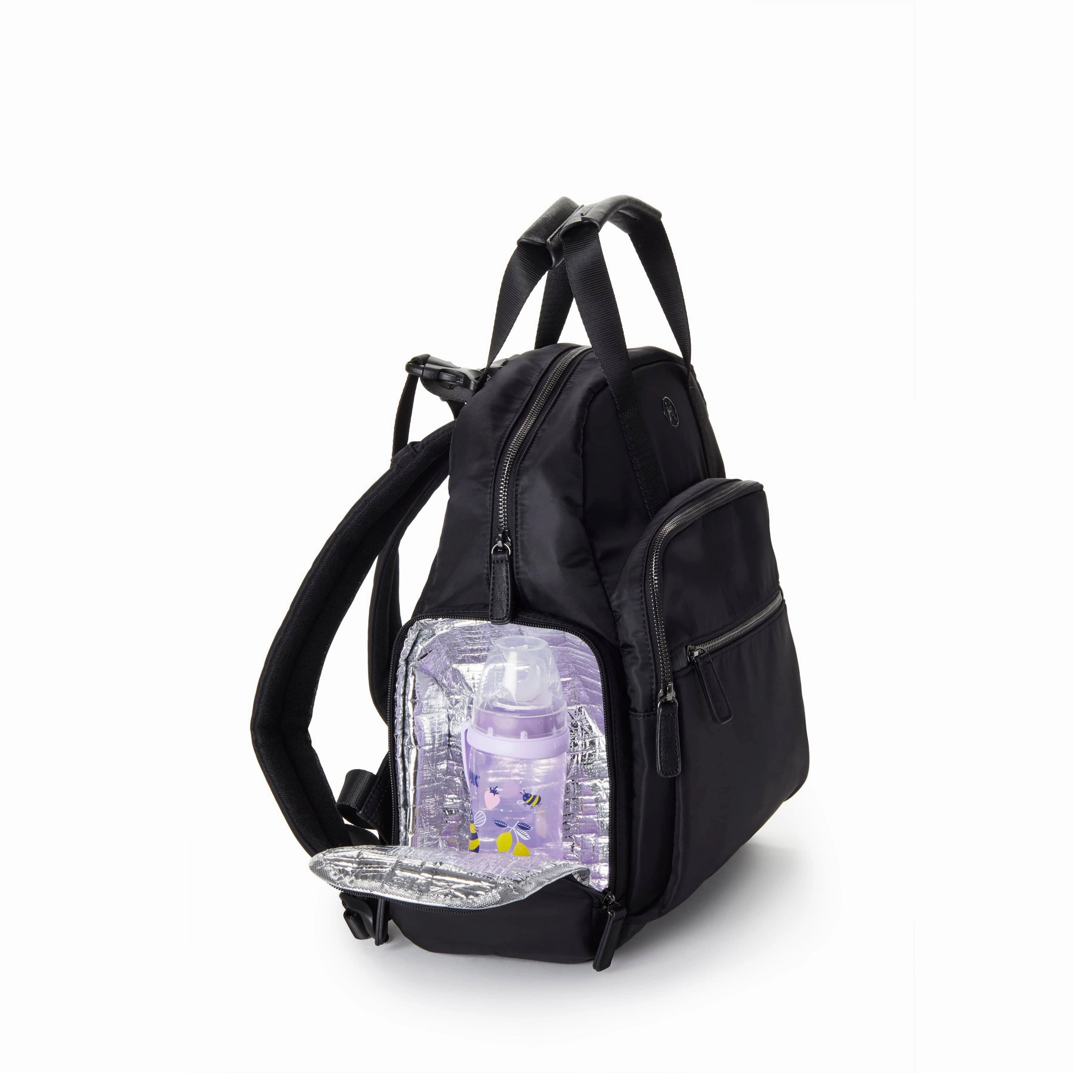 River Recycled Vegan Unisex Diaper Backpack | Black