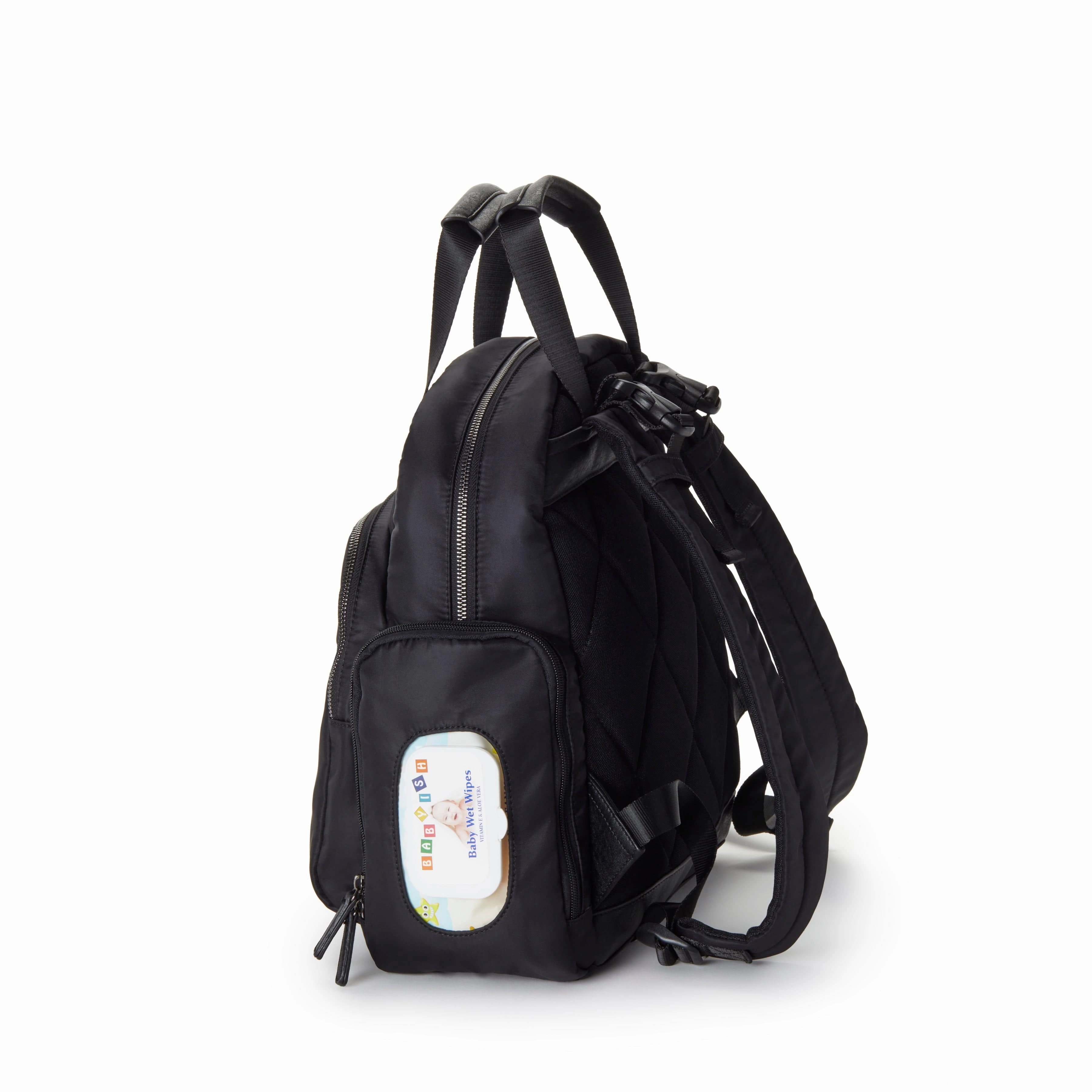 River Recycled Vegan Unisex Diaper Backpack | Black