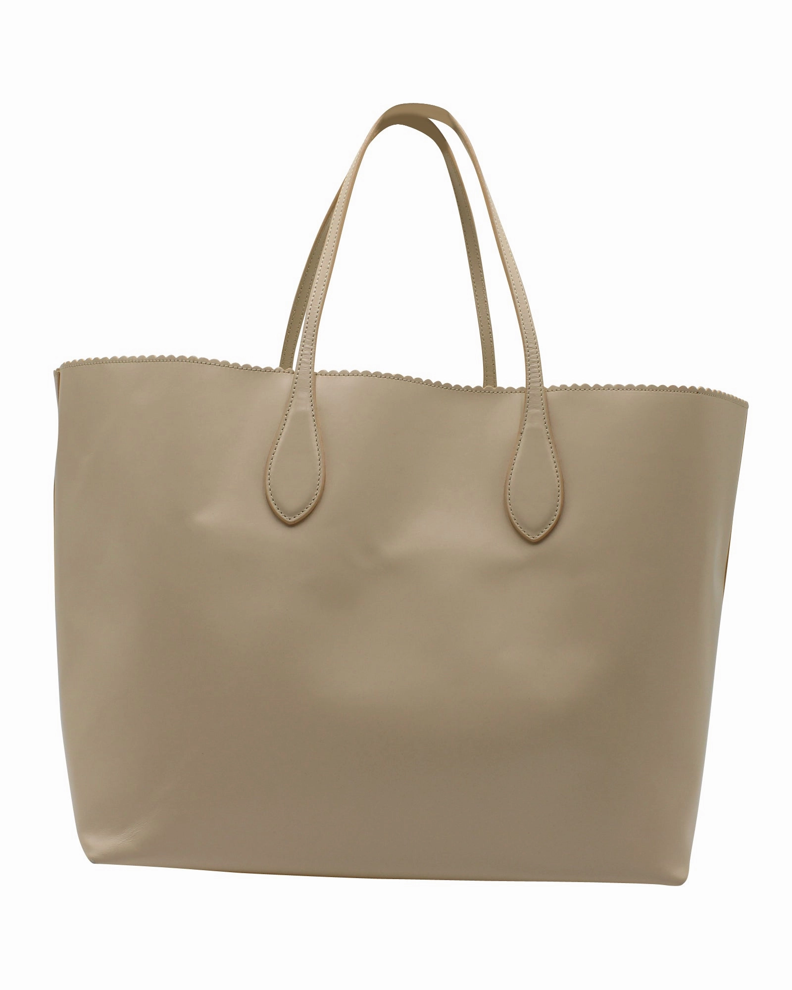 Rochas Tote Bag in Beige Leather