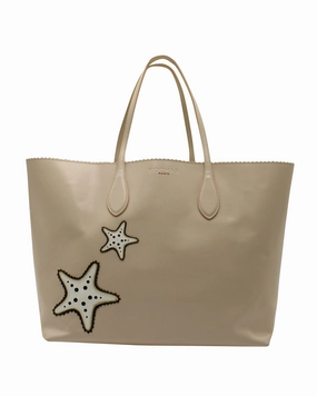 Rochas Tote Bag in Beige Leather