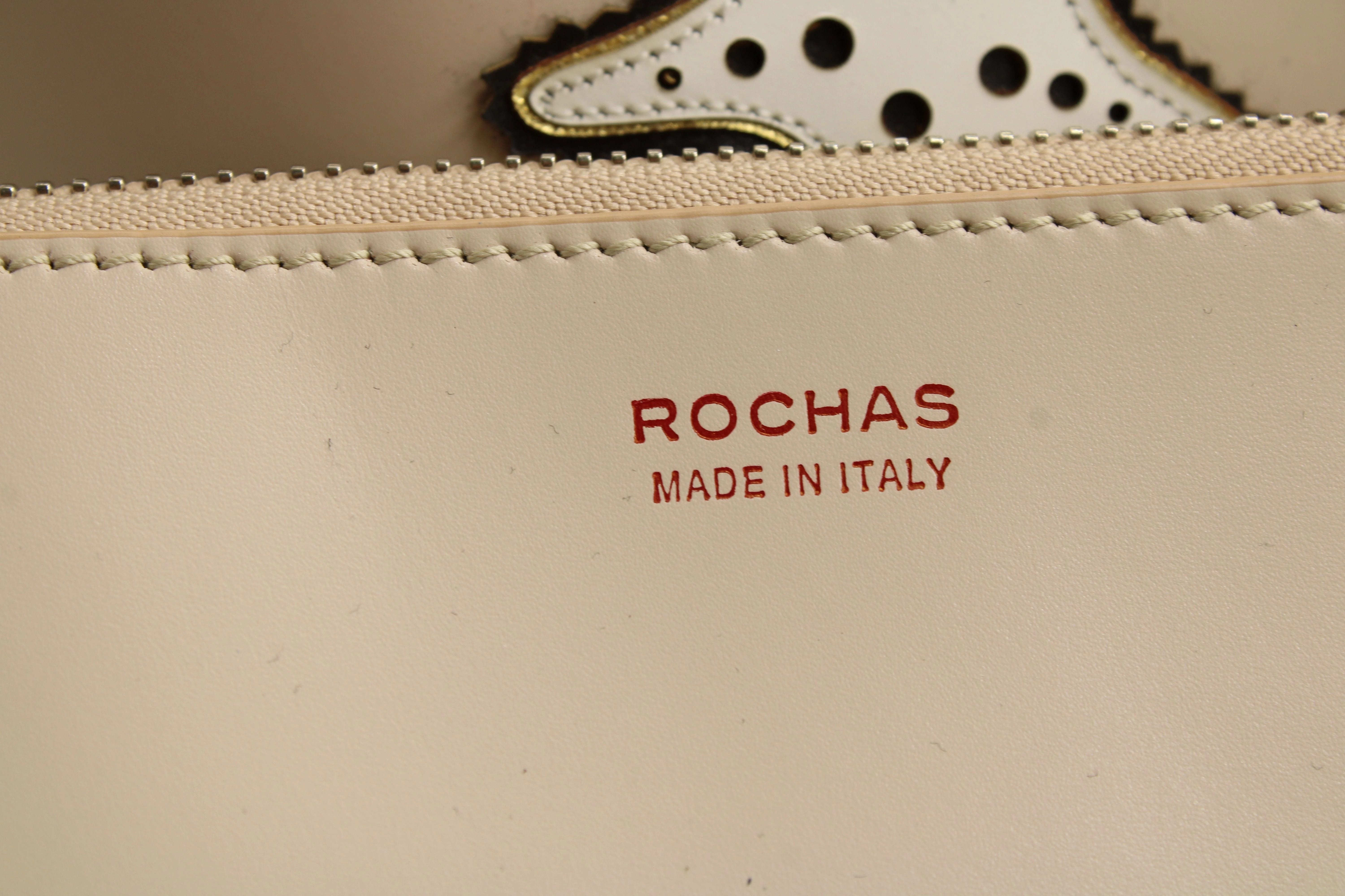 Rochas Tote Bag in Beige Leather