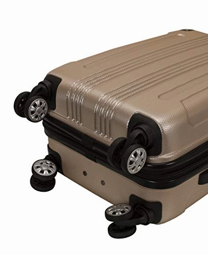 Rockland London Hardside Spinner Wheel Luggage, Champagne, 3-Piece Set (20/24/28)