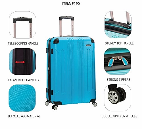 Rockland London Hardside Spinner Wheel Luggage, Champagne, 3-Piece Set (20/24/28)