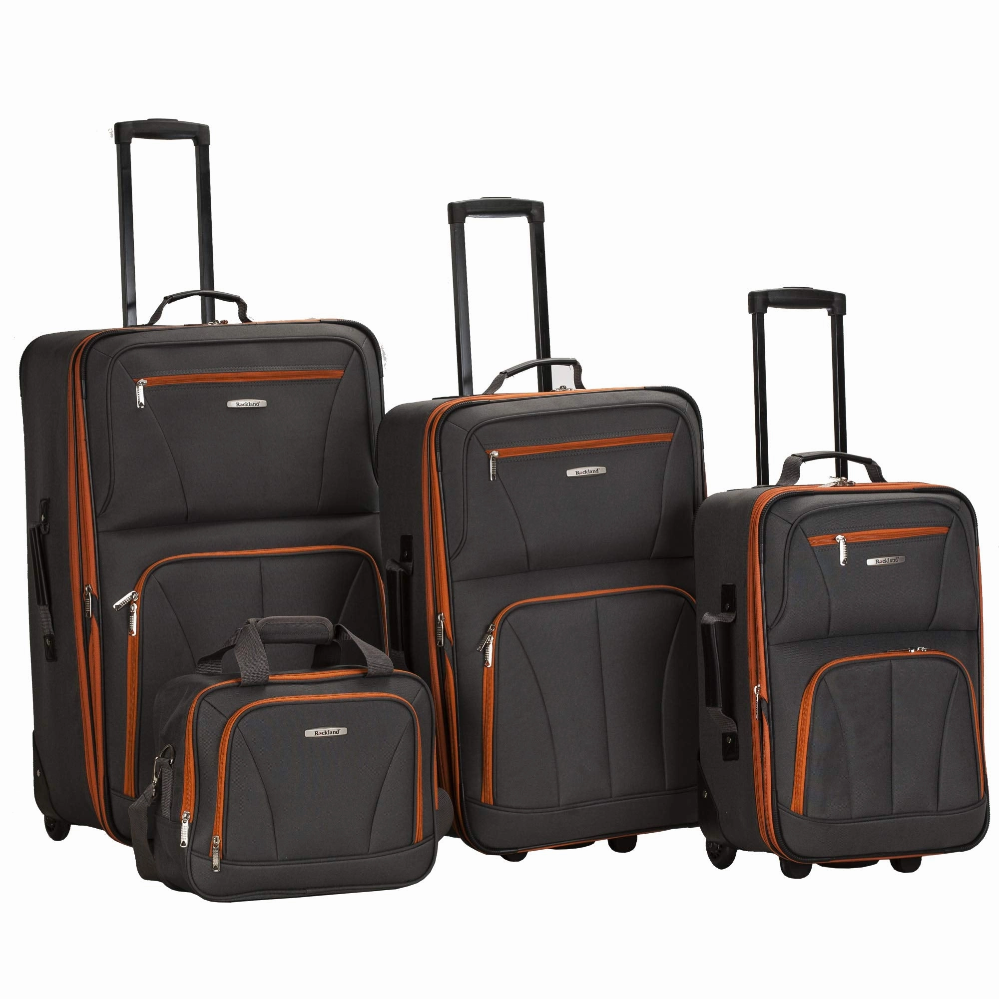 Rockland Luggage 4 Piece Set, Charcoal, One Size