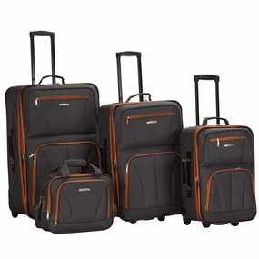 Rockland Luggage 4 Piece Set, Charcoal, One Size