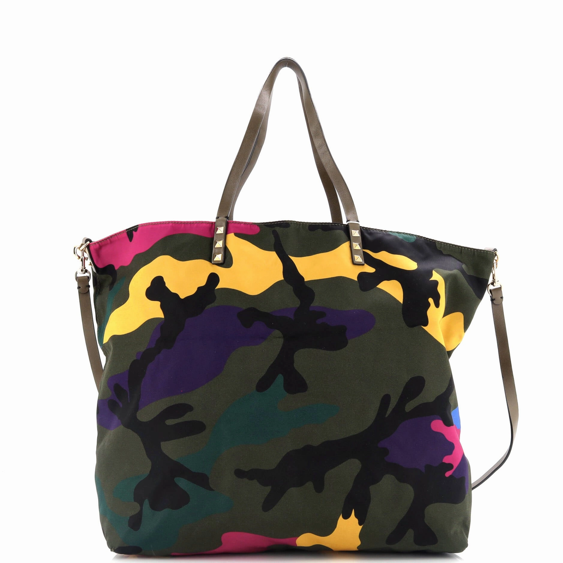 Rockstud Open Reversible Convertible Tote Camo Nylon Medium