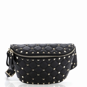 Rockstud Spike Belt Bag Quilted Leather