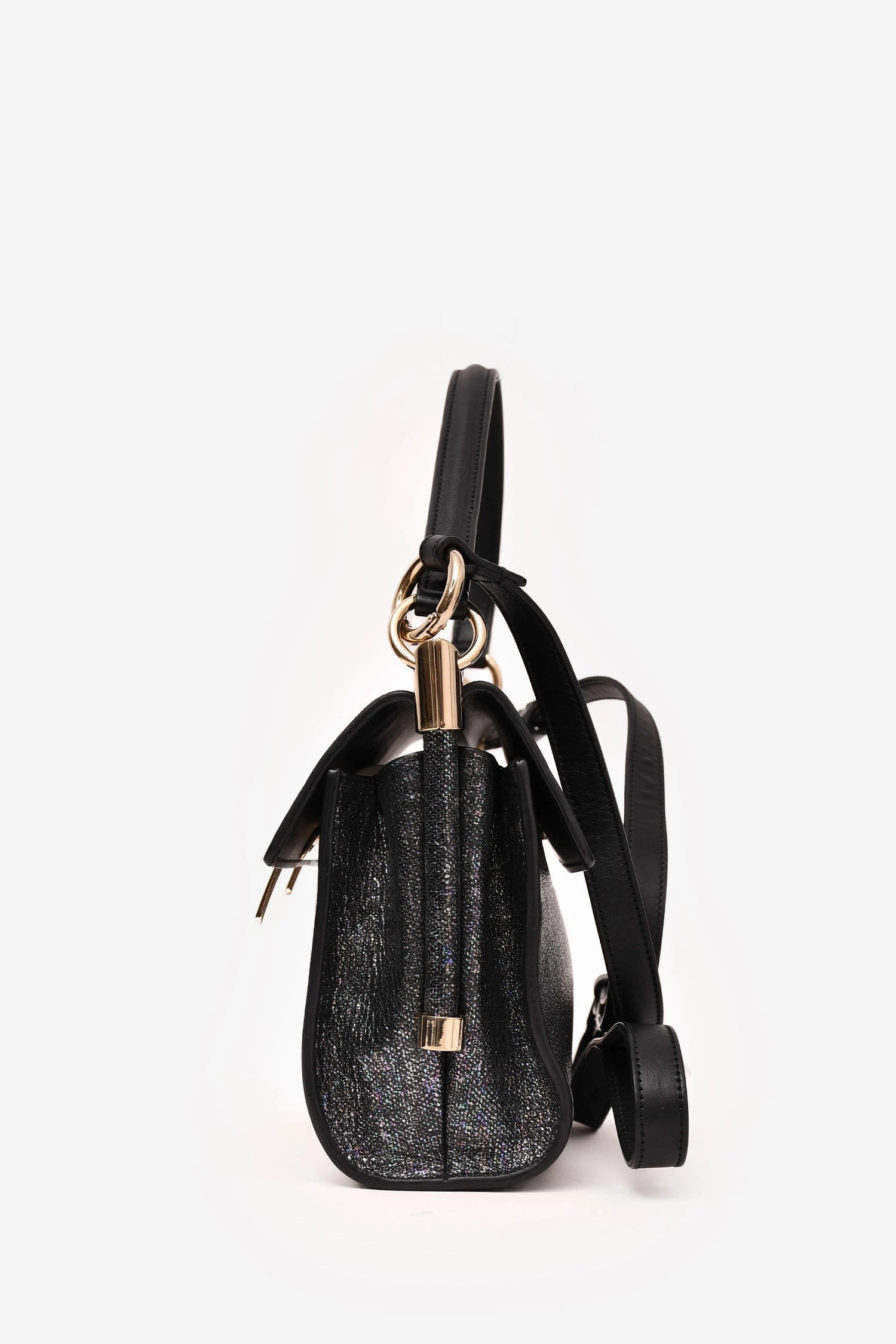 Roger Vivier Grey Metallic Fabric Miss Viv Crossbody Bag