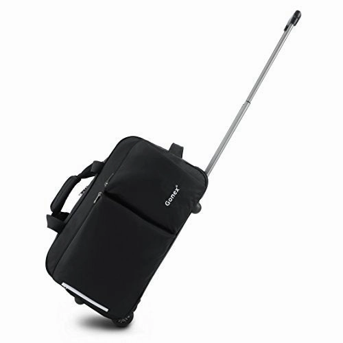 Rolling Duffel Bag, Water Repellent Wheeled Duffel Carry On Luggage 20inch Black