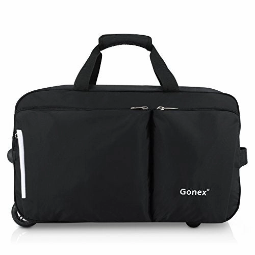 Rolling Duffel Bag, Water Repellent Wheeled Duffel Carry On Luggage 20inch Black