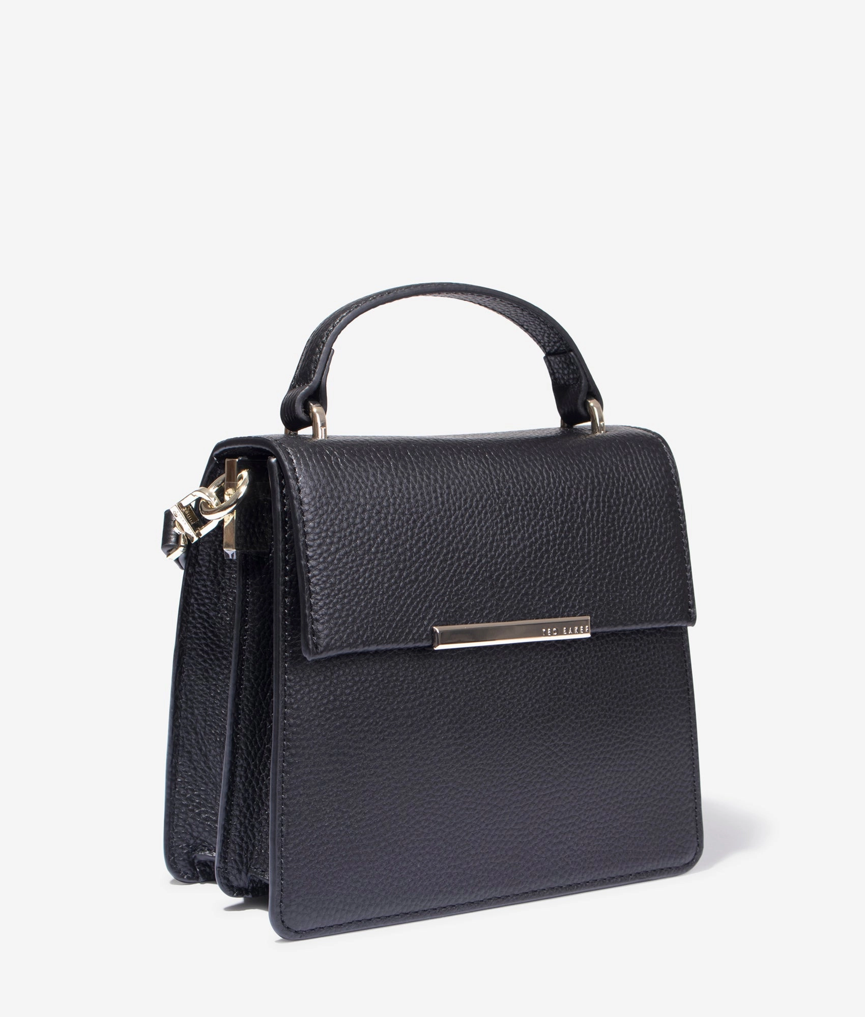 Roselii bar detail top handle tote in black