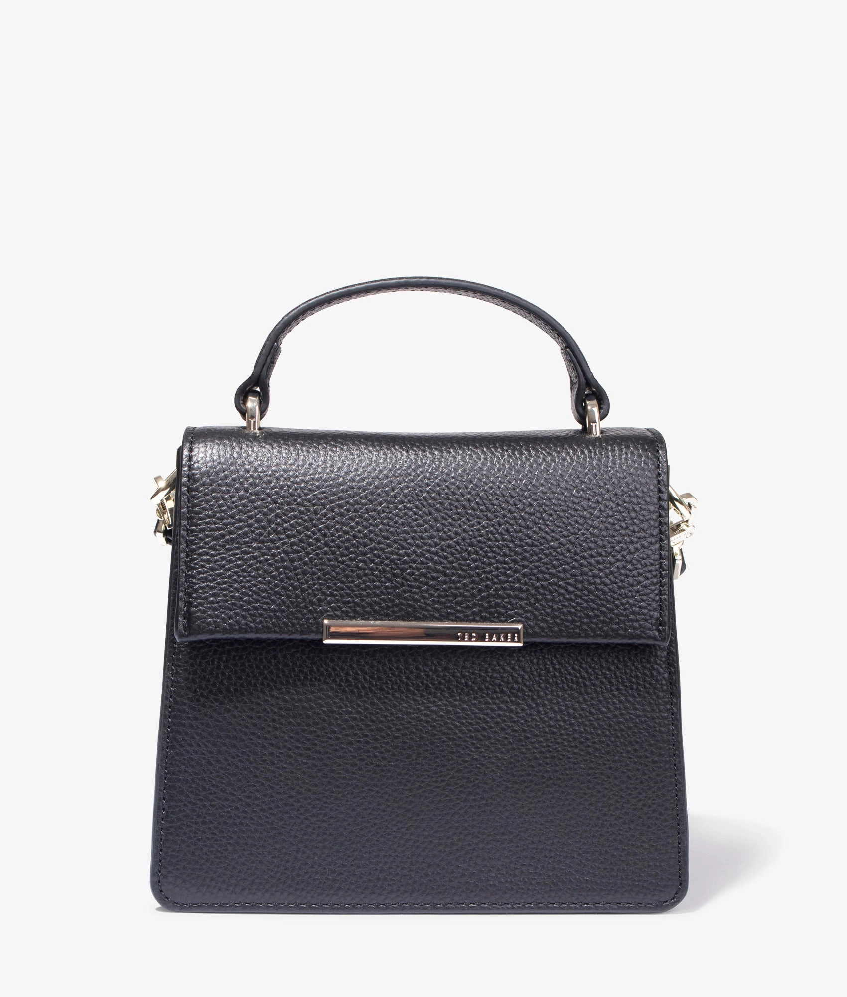Roselii bar detail top handle tote in black