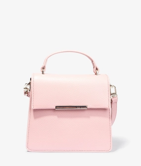 Roselii bar detail top handle tote in pink