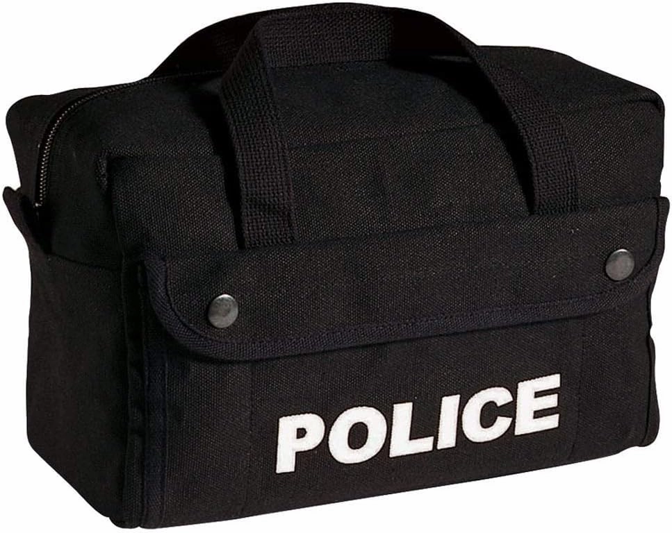 Rothco Canvas Small Police Logo Gear Bag, Black