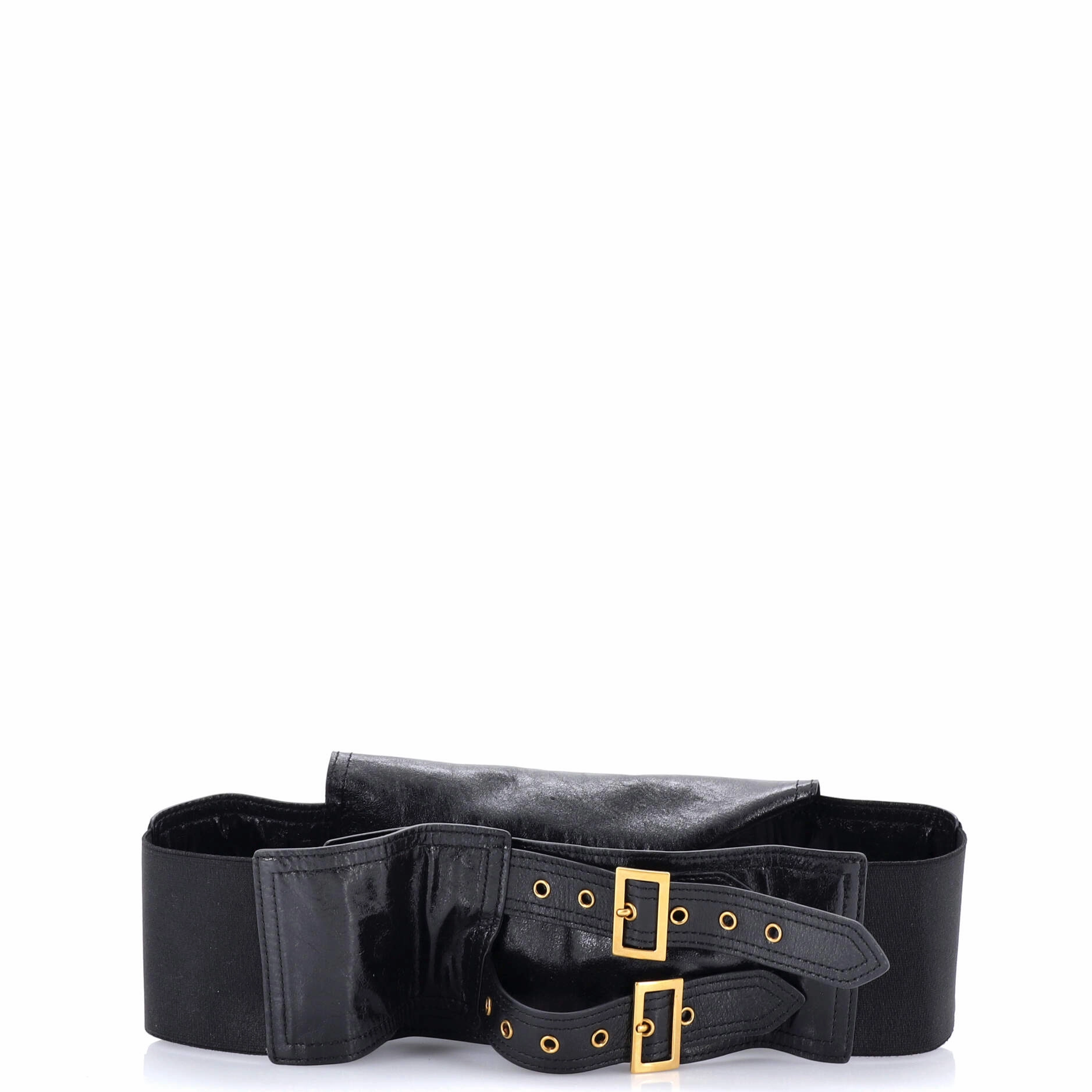 Saddle Double Buckle Belt Bag Leather