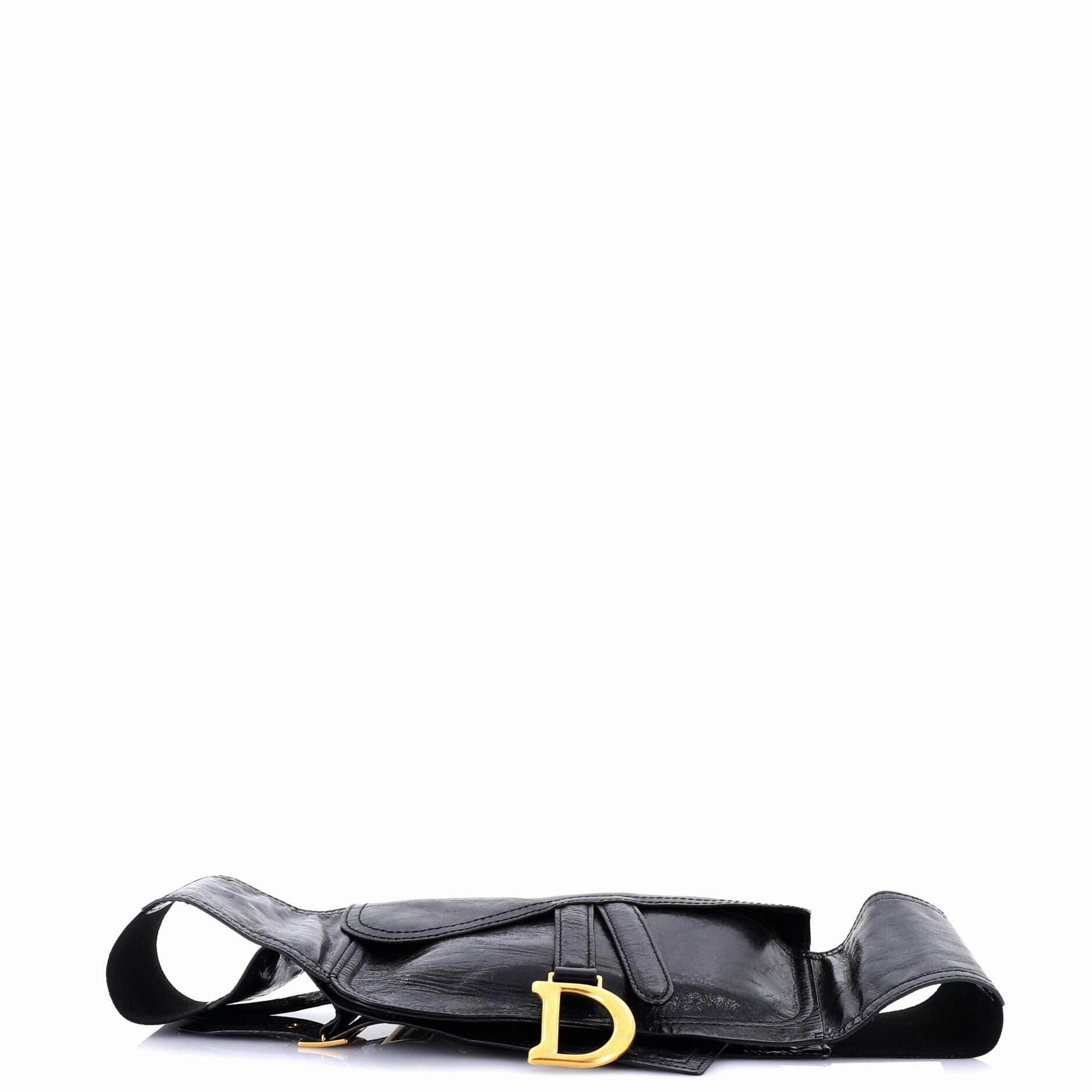 Saddle Double Buckle Belt Bag Leather