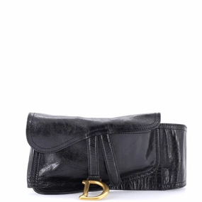 Saddle Double Buckle Belt Bag Leather