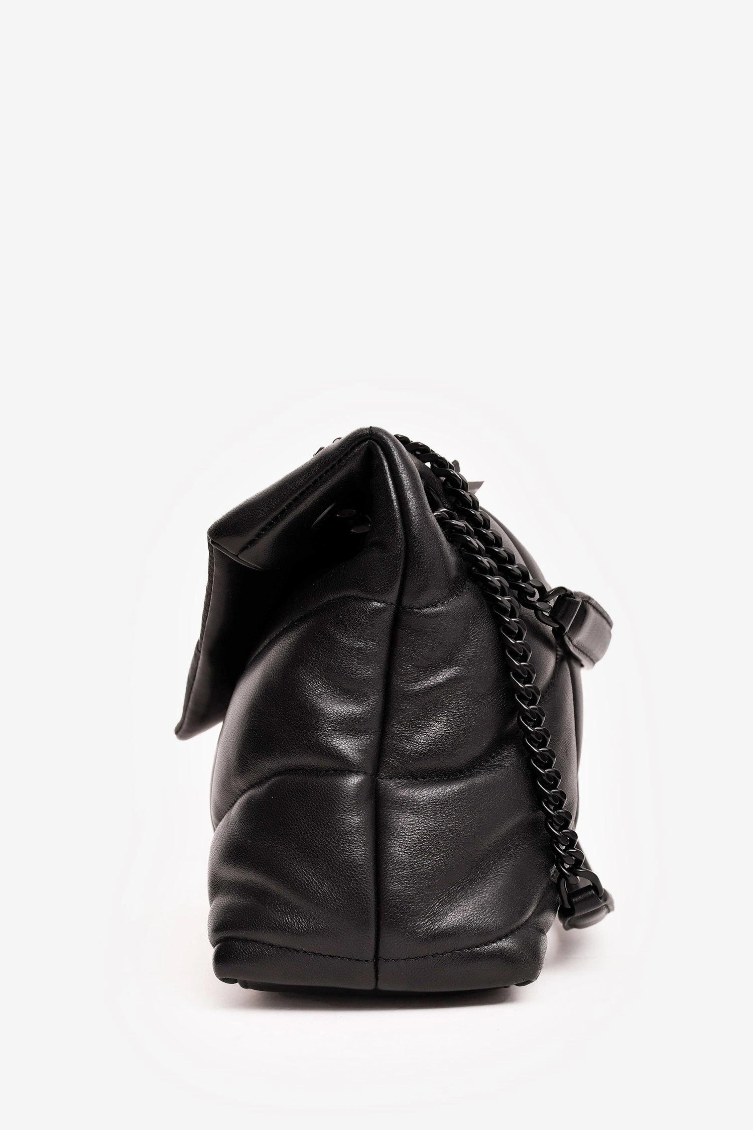 Saint Laurent Black Quilted Leather Small LouLou Puffer Shoulder Bag