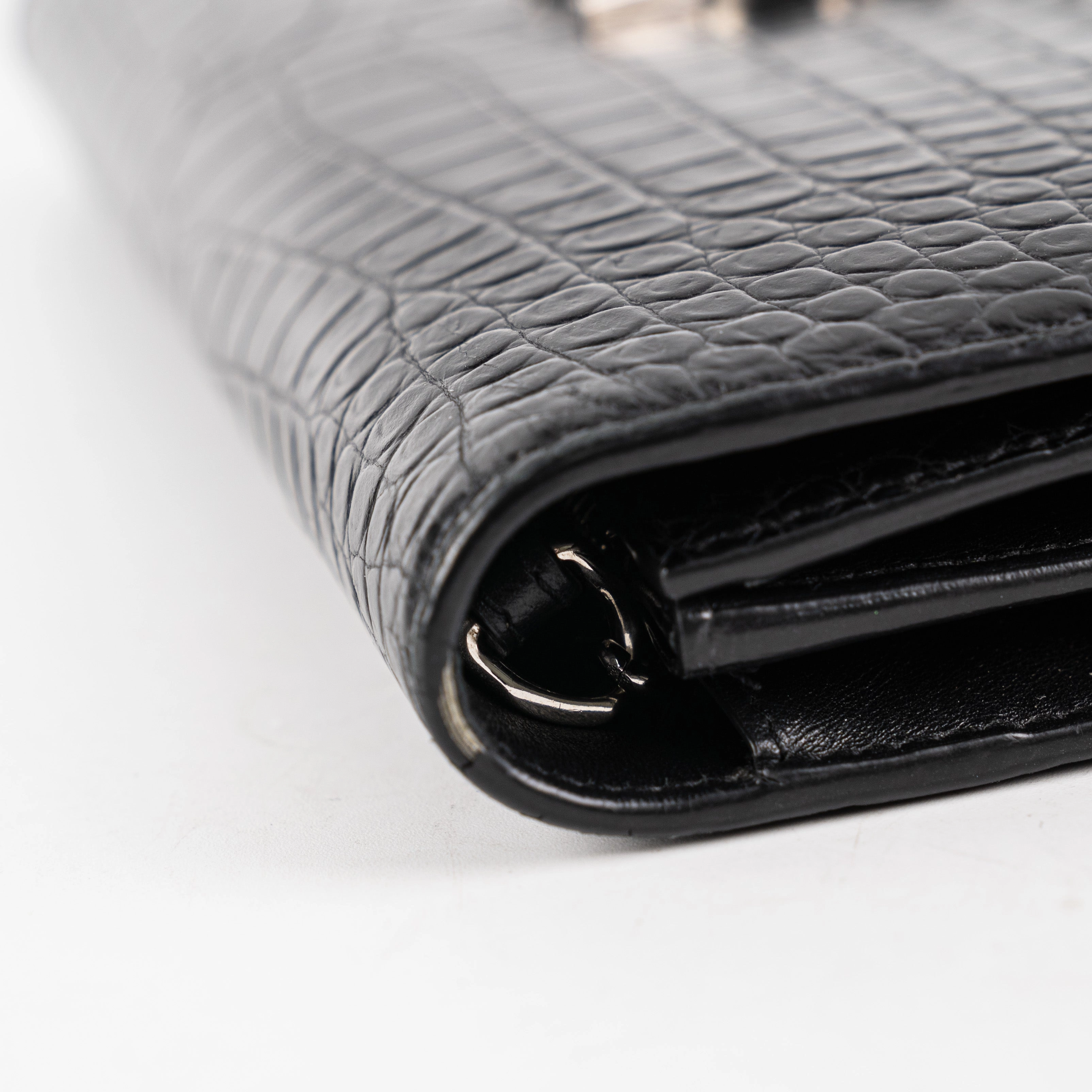 Saint Laurent Croc Black Bag