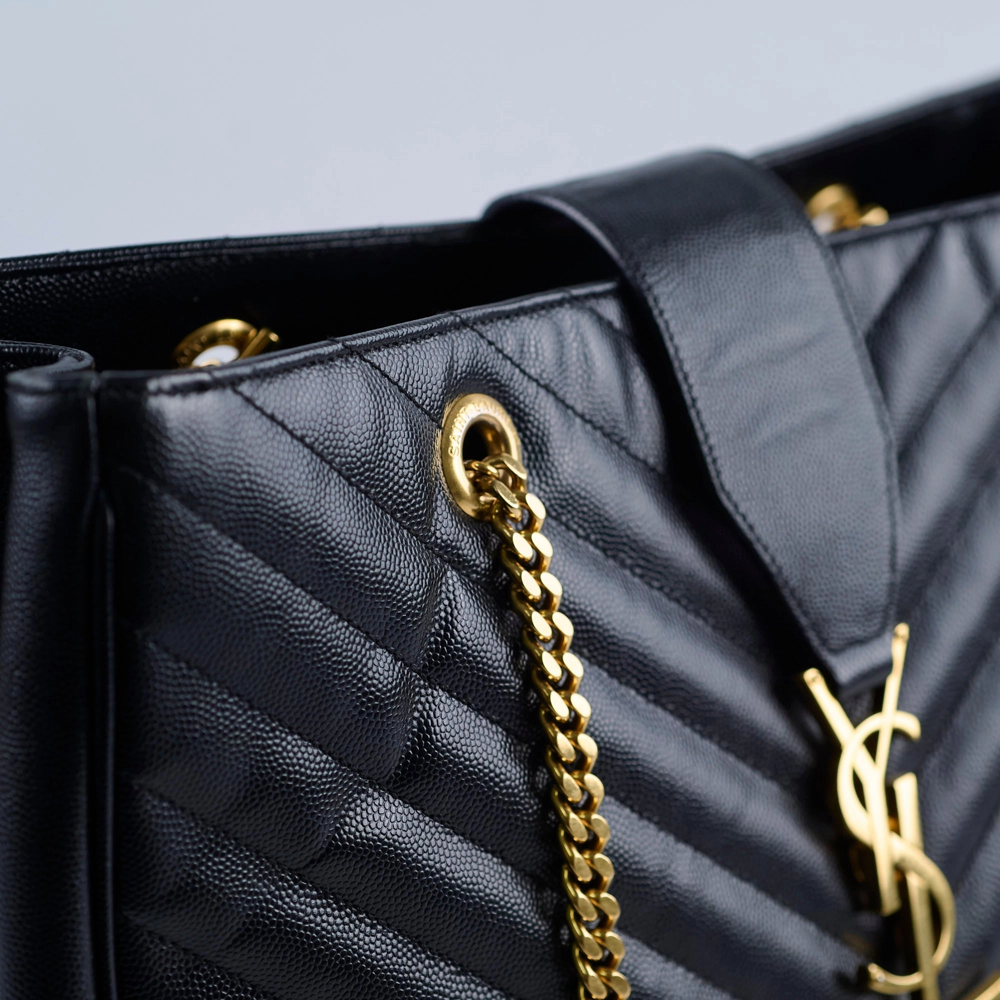 Saint Laurent Matelasse Tote Bag Black