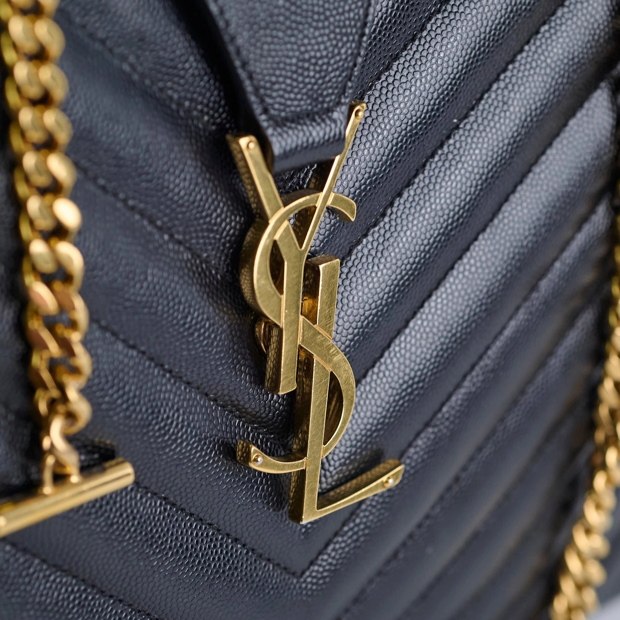 Saint Laurent Matelasse Tote Bag Black