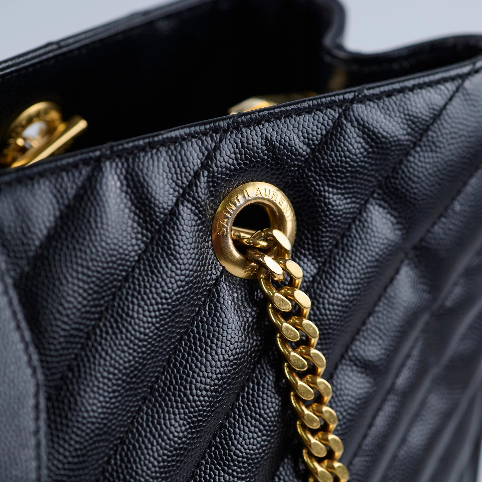 Saint Laurent Matelasse Tote Bag Black