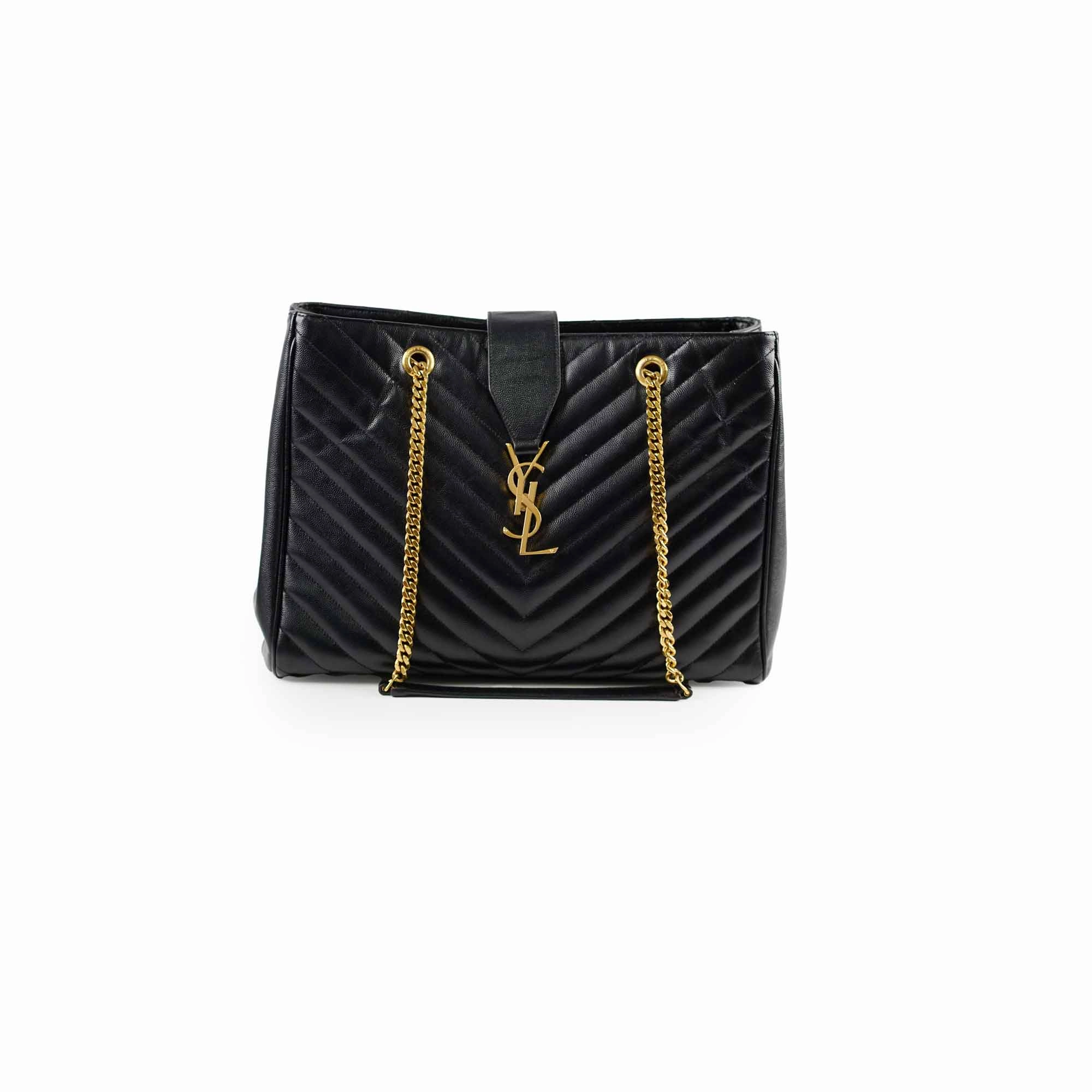 Saint Laurent Matelasse Tote Bag Black