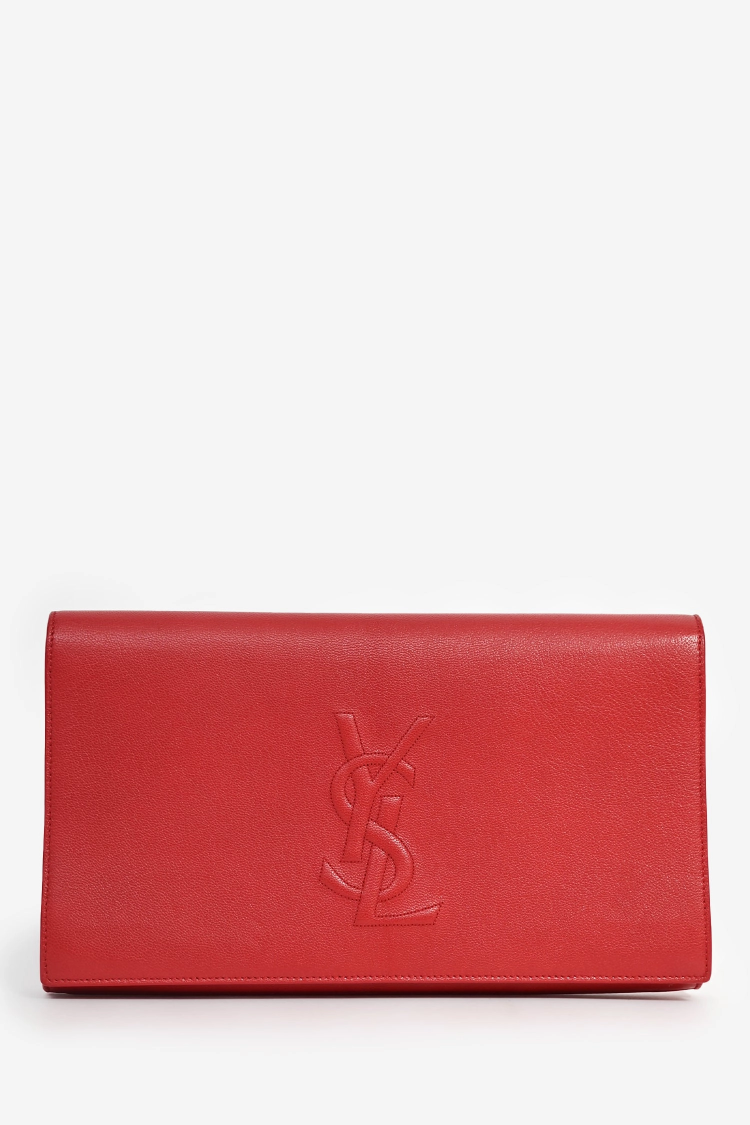 Saint Laurent Red Leather Belle de Jour Clutch