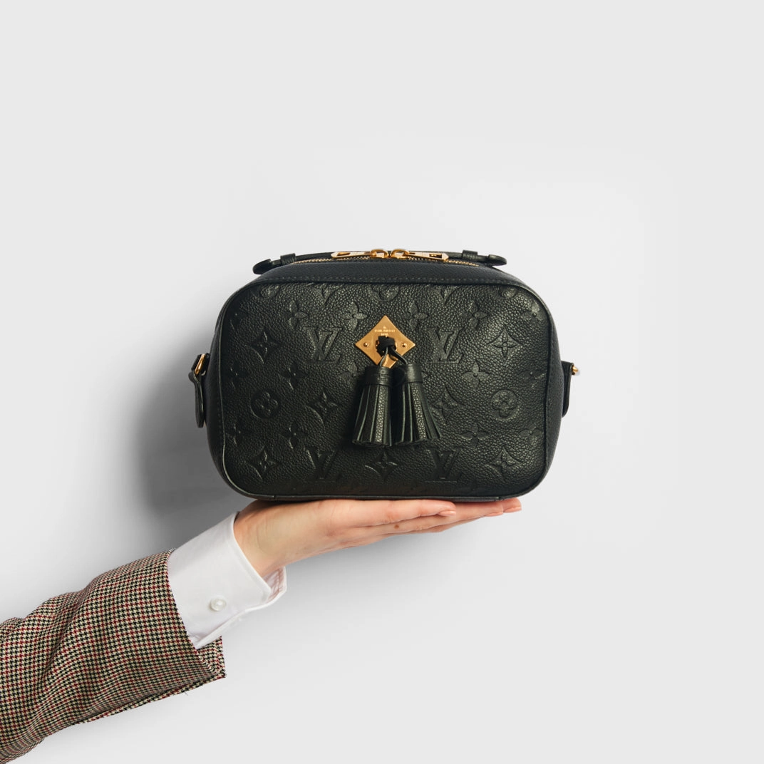Saintonge Shoulder Bag in Black Empreinte Leather