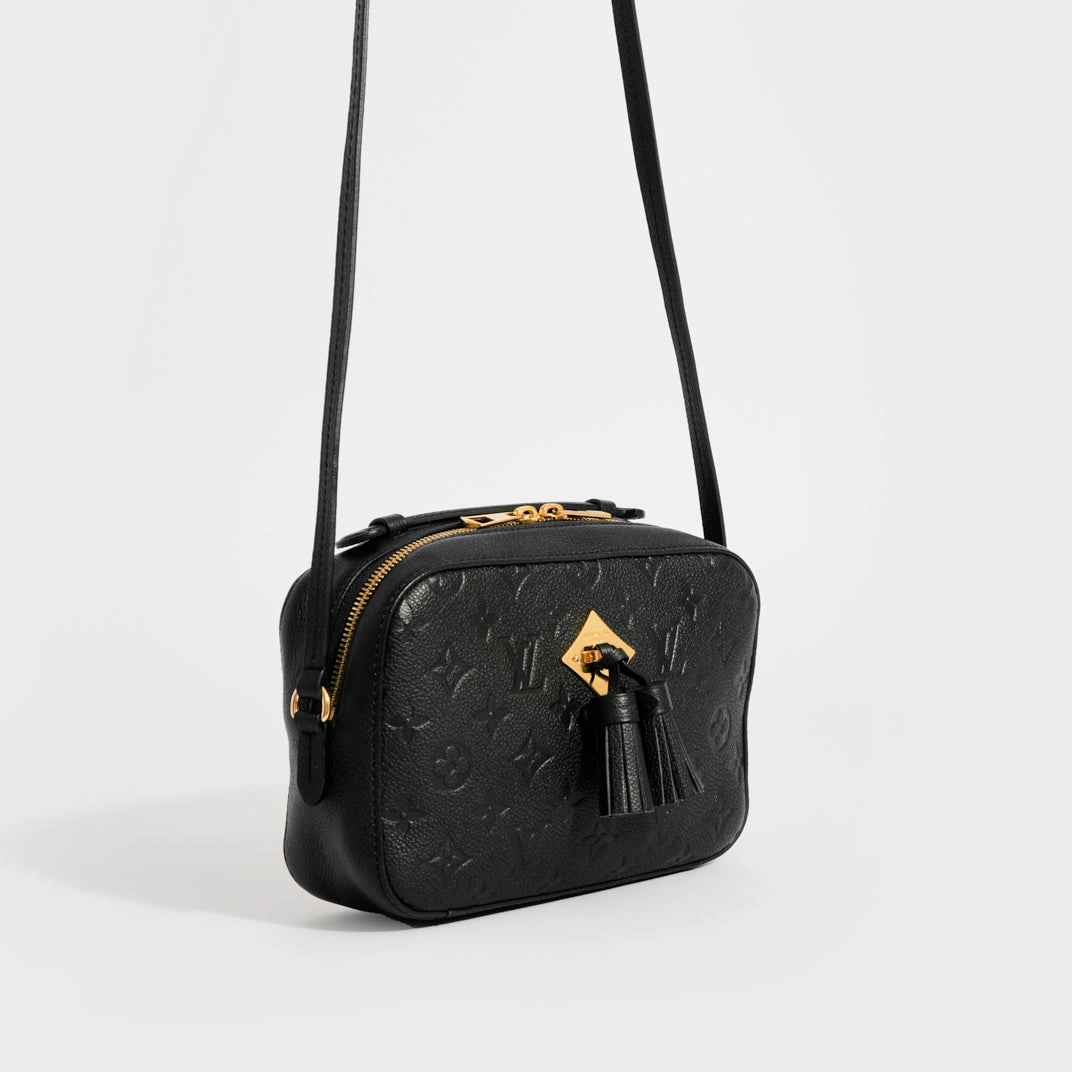 Saintonge Shoulder Bag in Black Empreinte Leather