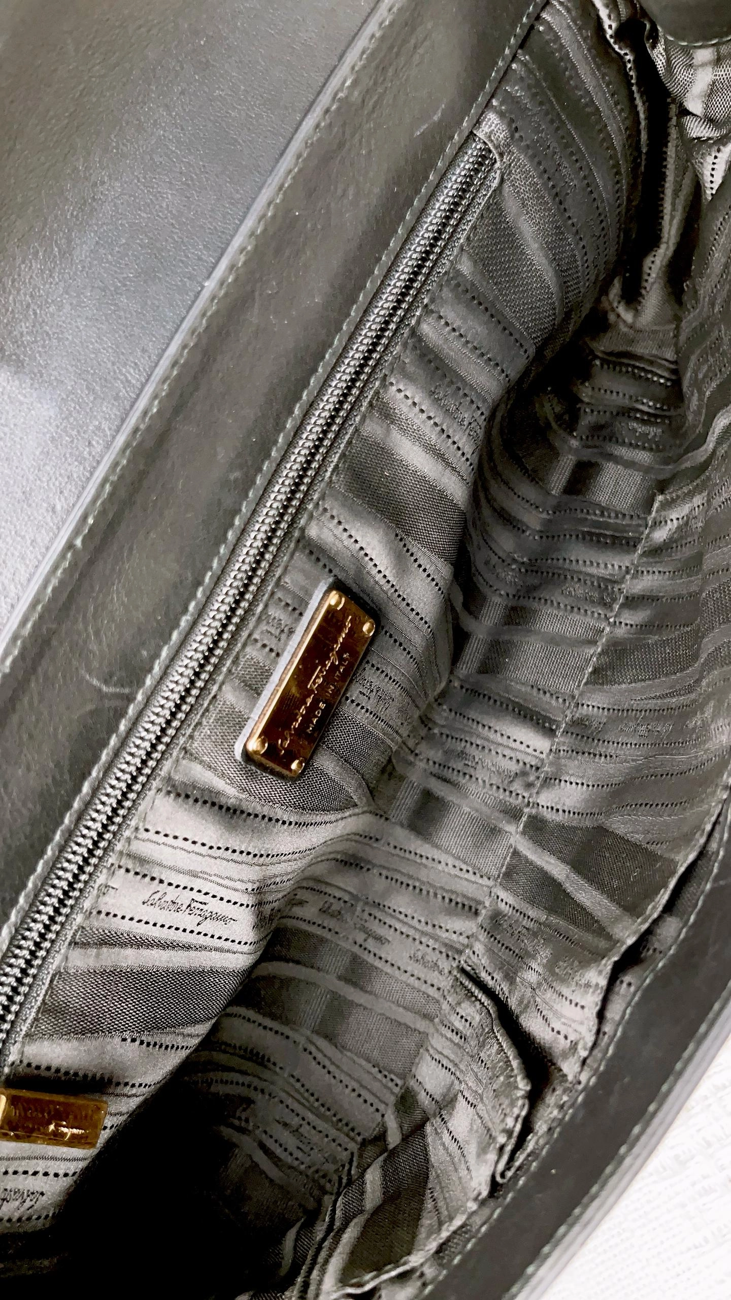 Salvatore Ferragamo Black Leather Shoulder Bag