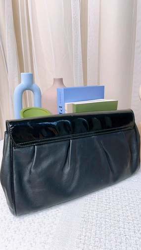 Salvatore Ferragamo Black Leather Shoulder Bag