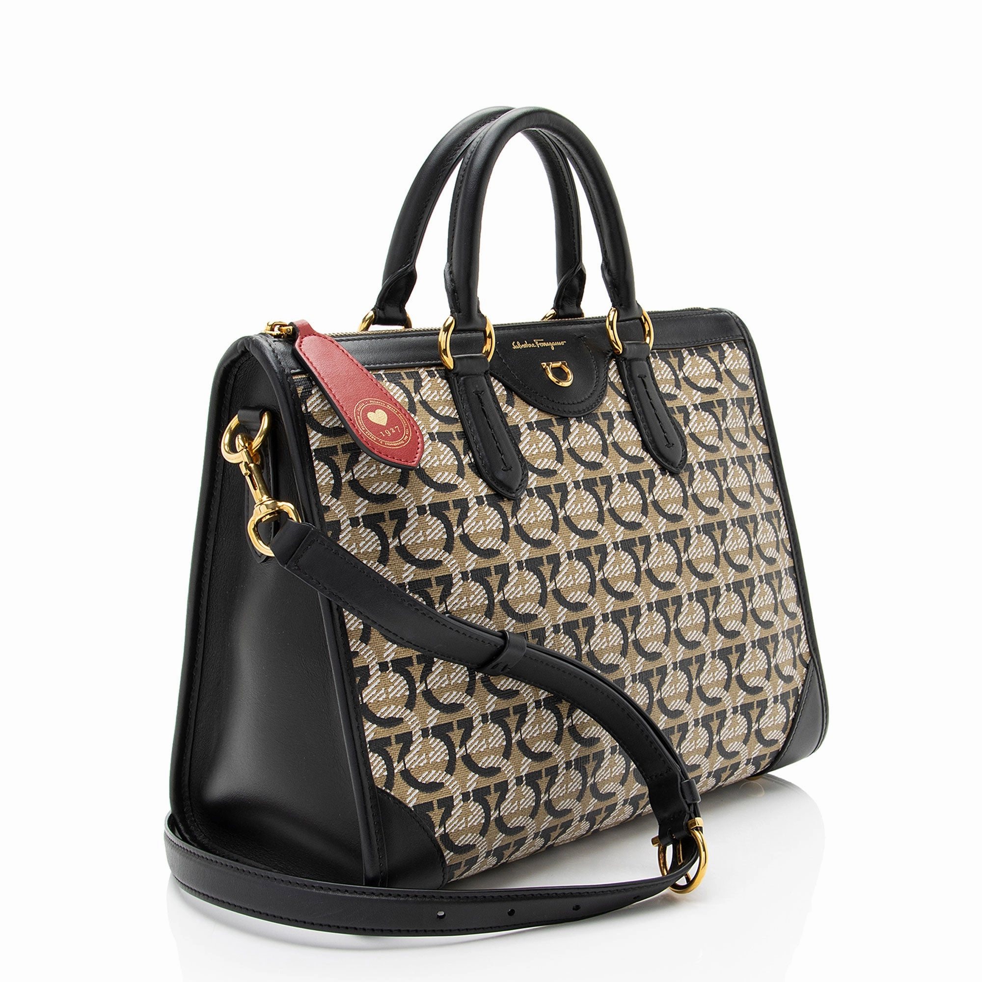 Salvatore Ferragamo Gancini Canvas Zip Tote