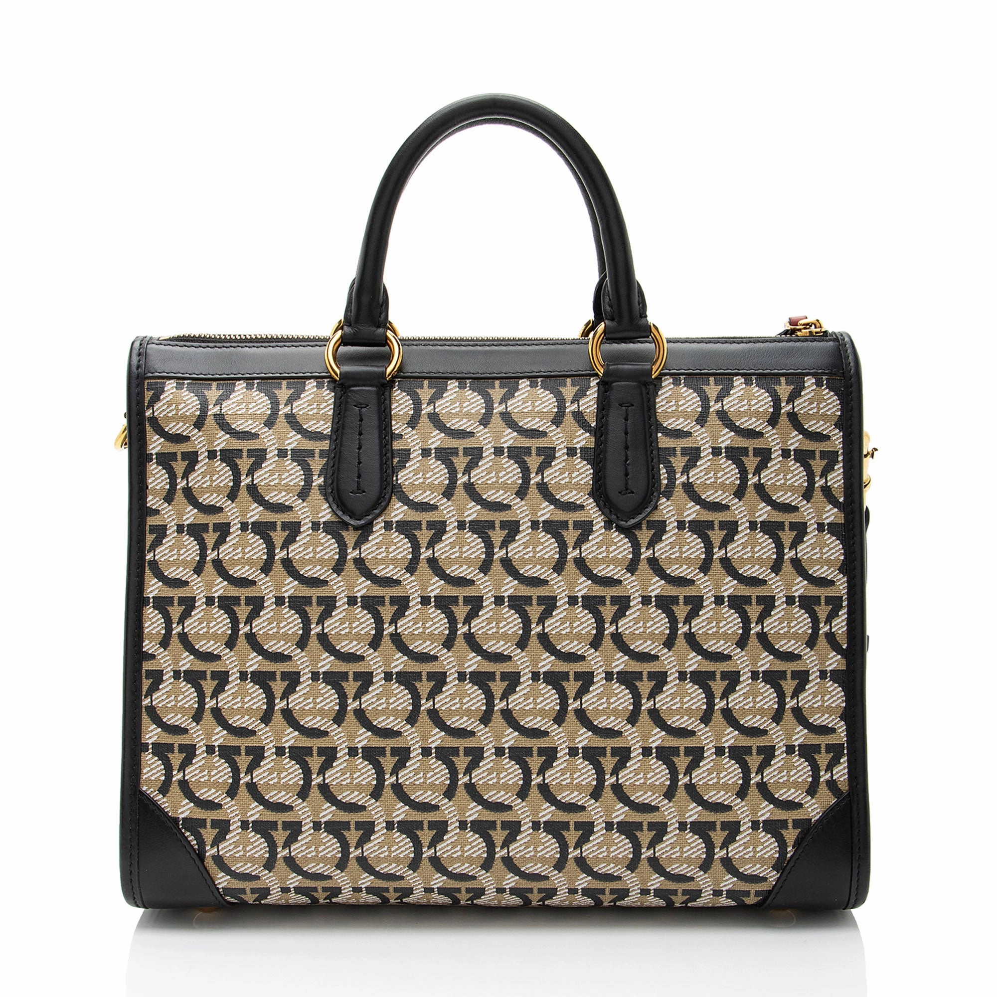 Salvatore Ferragamo Gancini Canvas Zip Tote