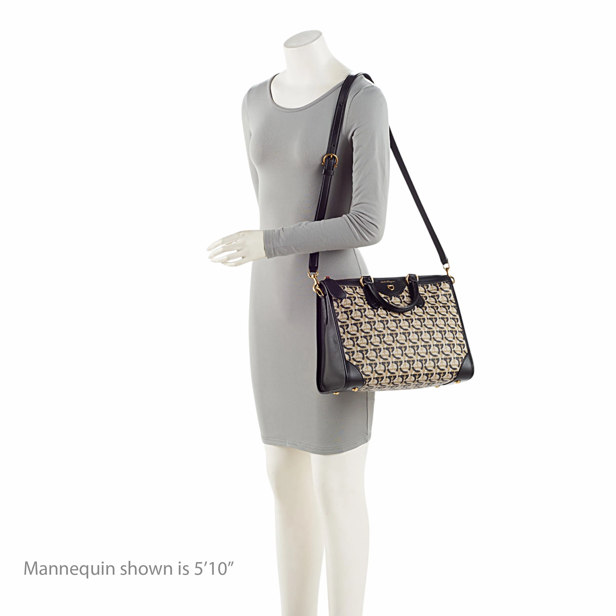 Salvatore Ferragamo Gancini Canvas Zip Tote