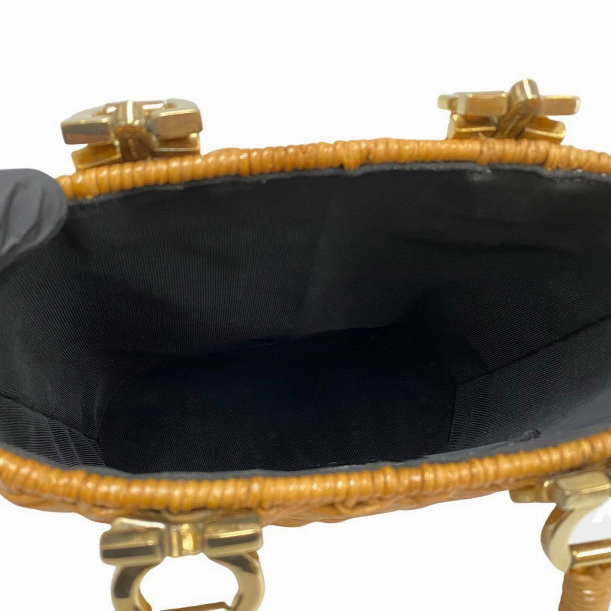 Salvatore Ferragamo Gancini Leather Handbag (Pre-Owned)