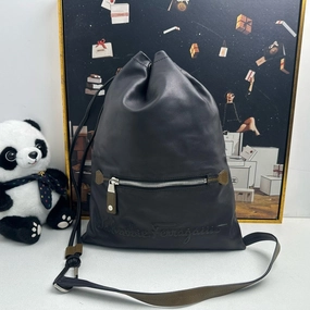 Salvatore Ferragamo Leather Backpack Black