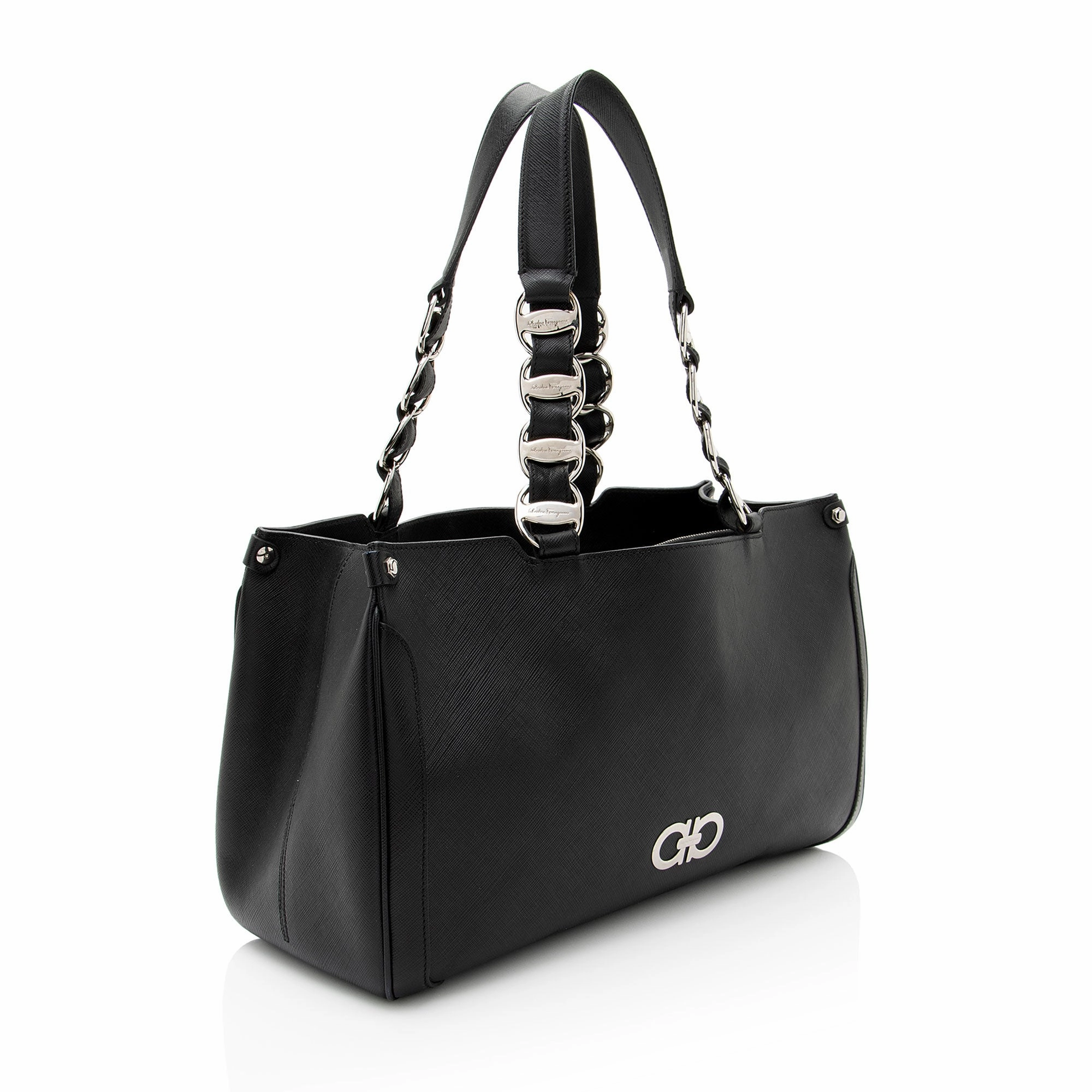 Salvatore Ferragamo Saffiano Leather Nicoletta Tote