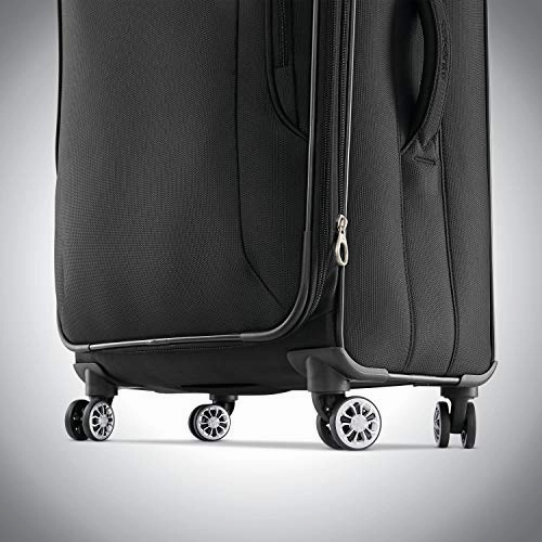 Samsonite Ascella X Softside Expandable Luggage with Spinner Wheels, Black, Checked-Large 29-Inch