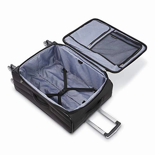 Samsonite Ascella X Softside Expandable Luggage with Spinner Wheels, Black, Checked-Large 29-Inch