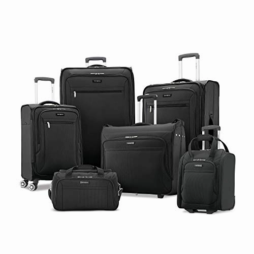 Samsonite Ascella X Softside Expandable Luggage with Spinner Wheels, Black, Checked-Large 29-Inch