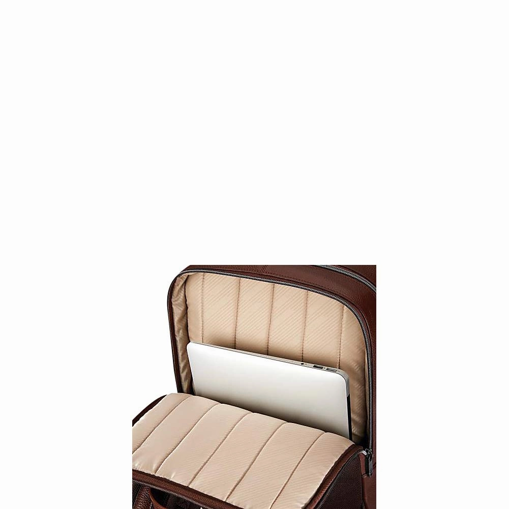 Samsonite Leather Slim Laptop Backpack (Chestnut)