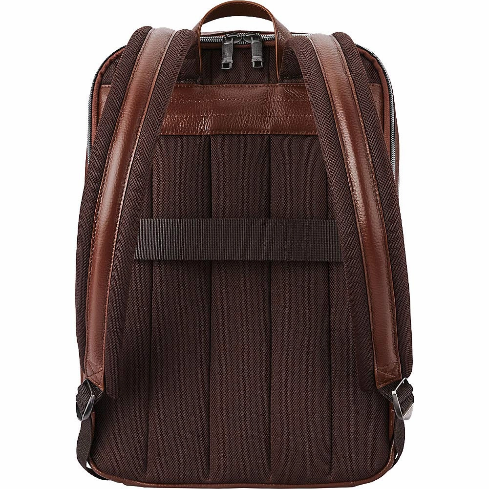 Samsonite Leather Slim Laptop Backpack (Chestnut)