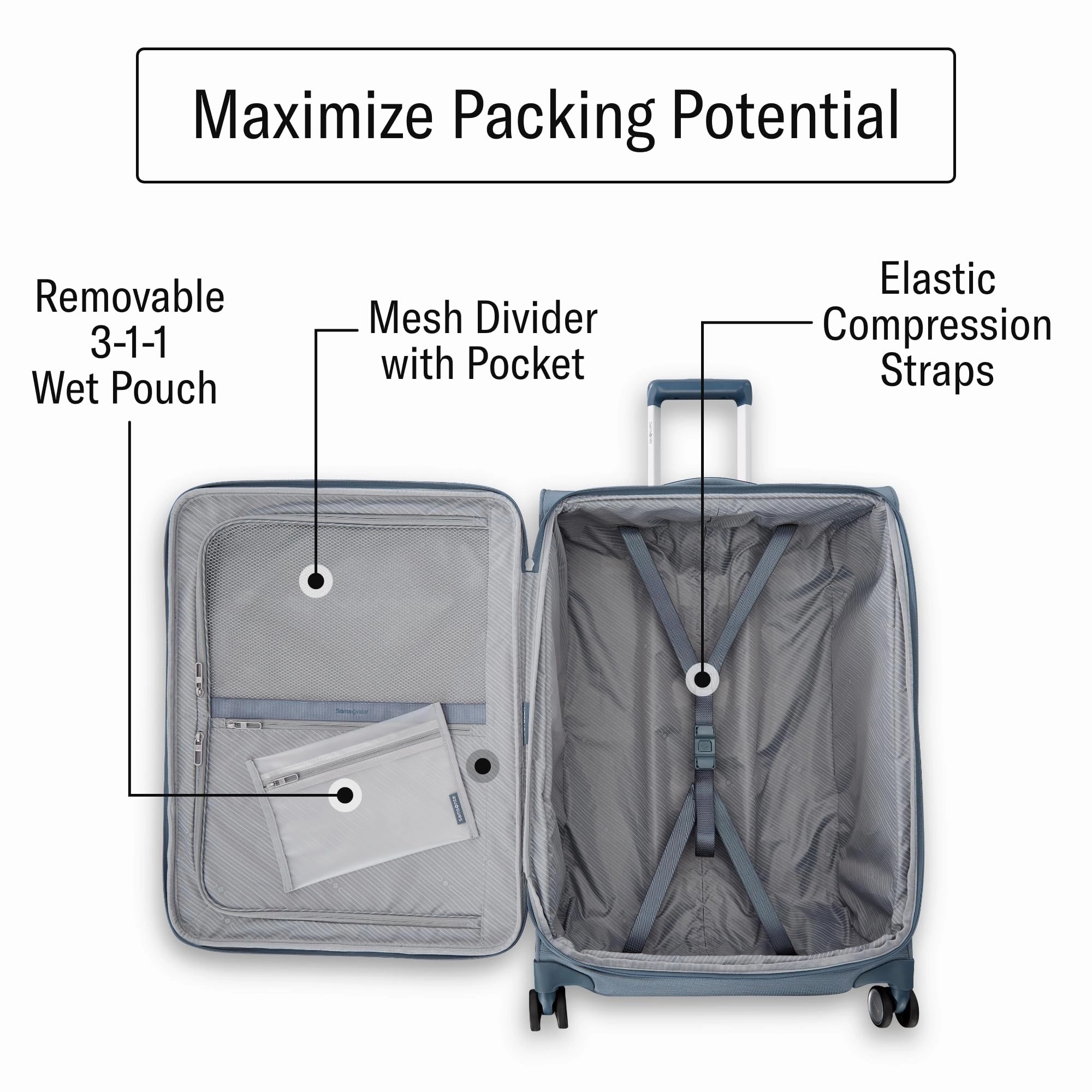Samsonite UpLIFT Checked-Medium 25-Inch Lightweight Softside Expandable Spinner