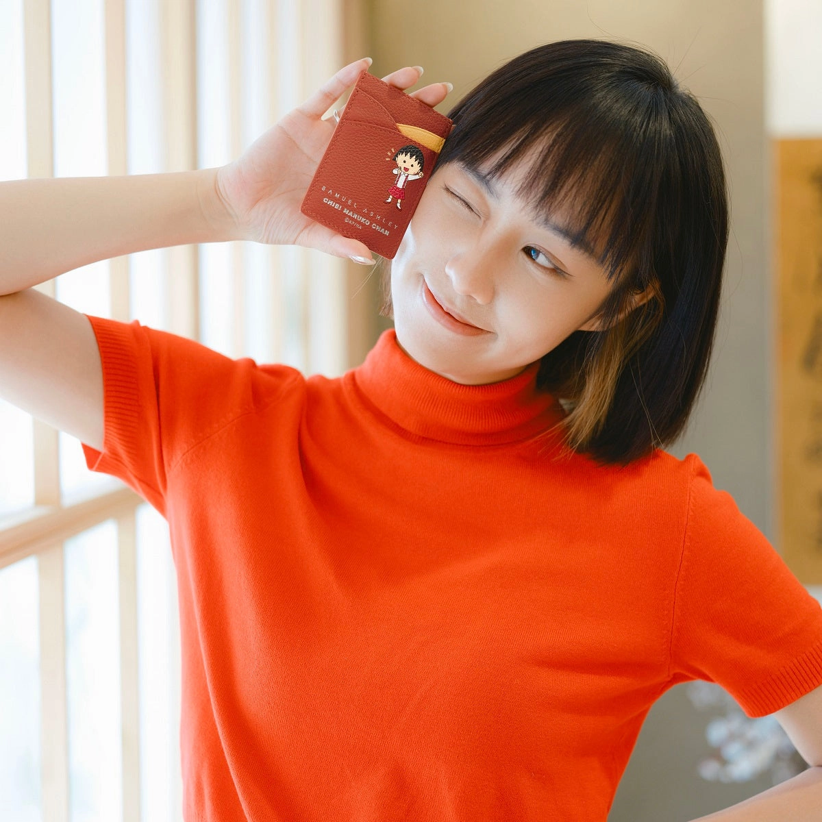 Samuel Ashley x Chibi Maruko Chan Leather Card Holder