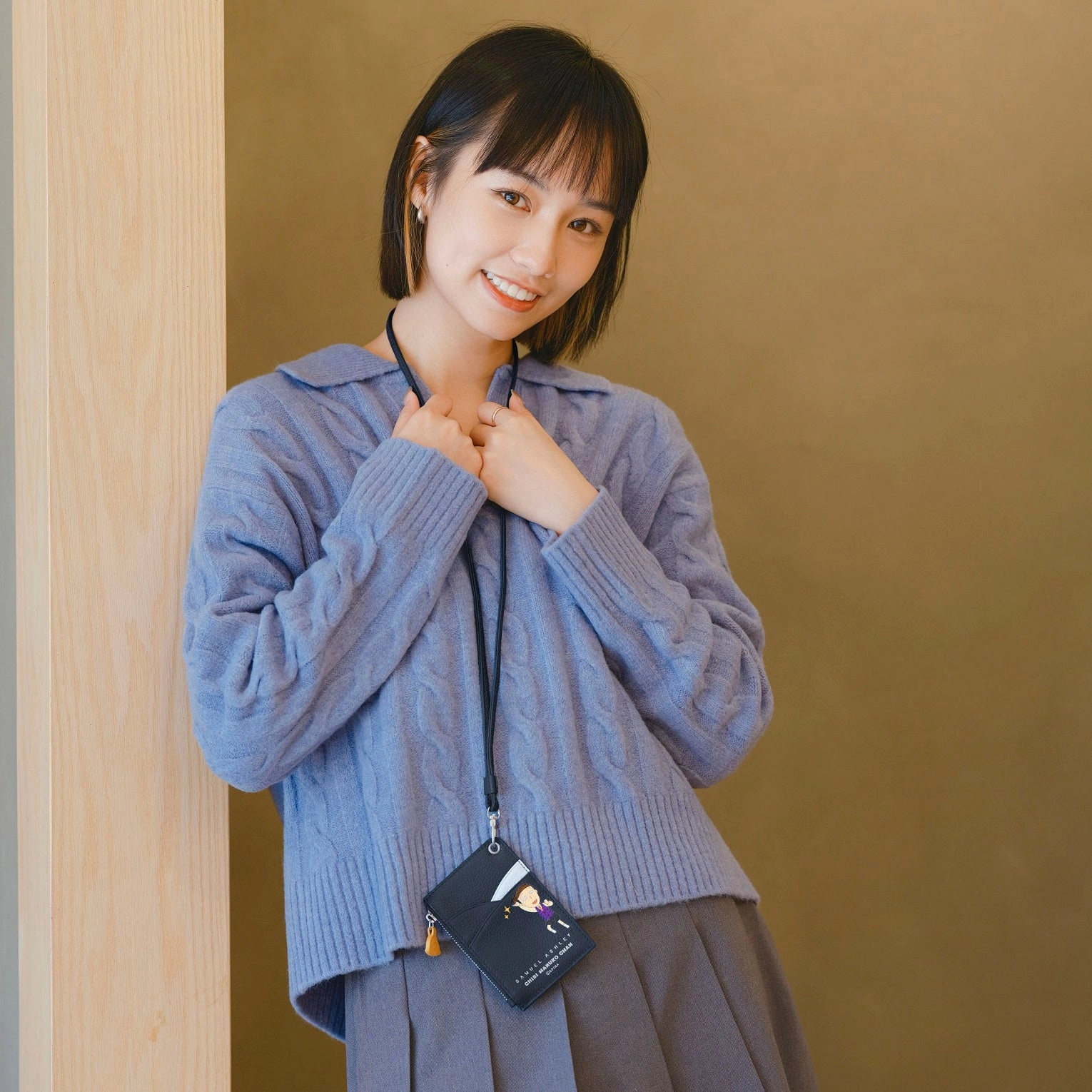 Samuel Ashley x Chibi Maruko Chan Leather ID Badge Holder