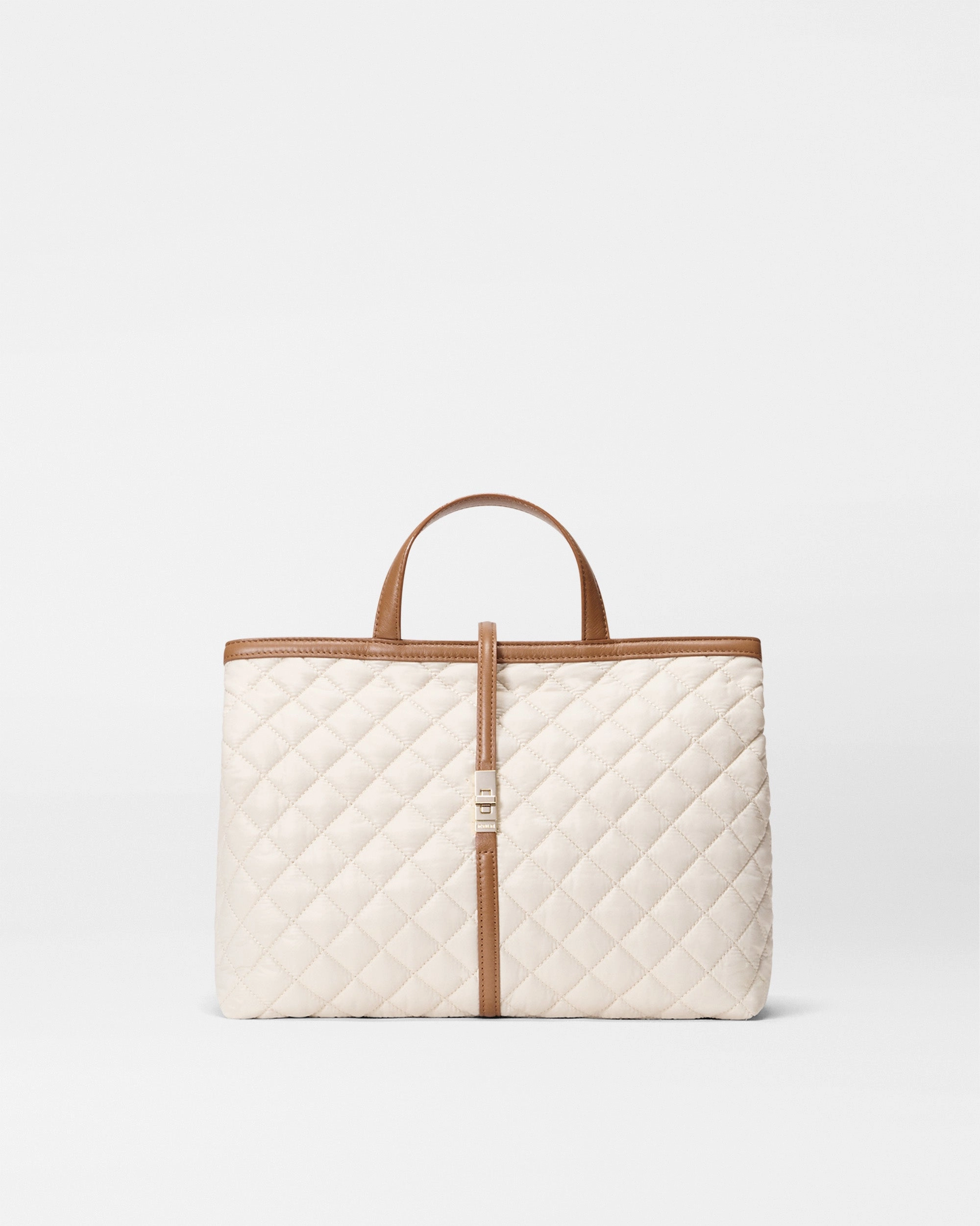 Sandshell with Brown Medium Astor Top Handle
