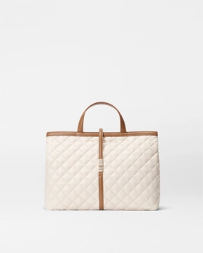 Sandshell with Brown Medium Astor Top Handle